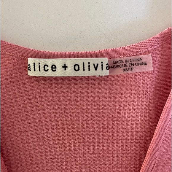 Alice + Olivia Tie Front Pink Crop Top - Picture 7 of 8